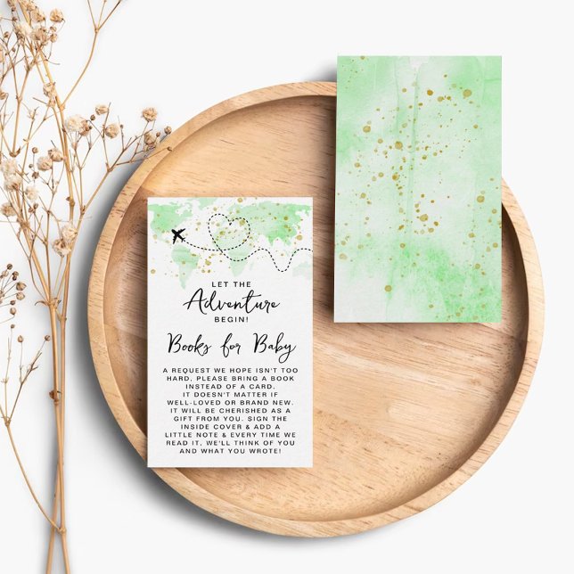 "Let The Adventure Begin!" Travel Map Baby Shower Enclosure Card (Creator Uploaded)