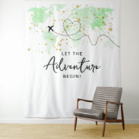 "Let The Adventure Begin!" Travel Map Baby Shower