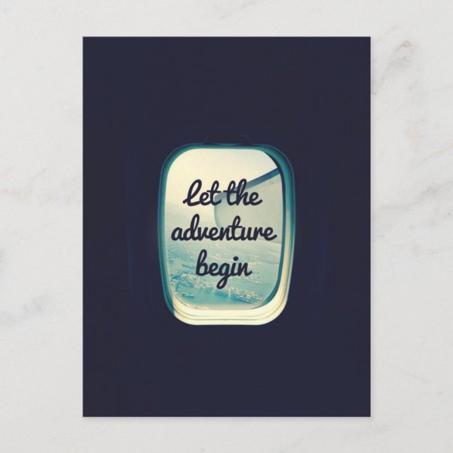 Let The Adventure Begin - Travel Quotes Postcard (Front)