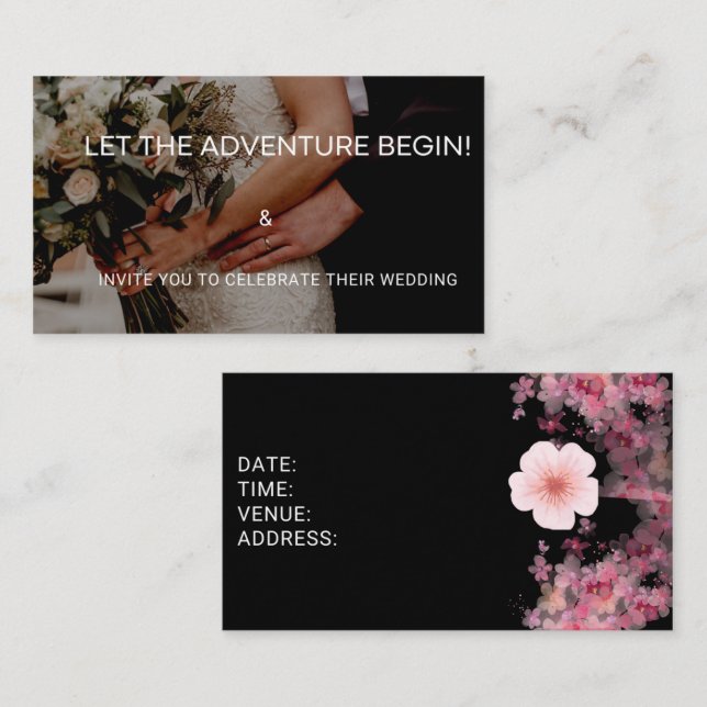 Let the Adventure Begin - Wedding invitation (Front/Back)