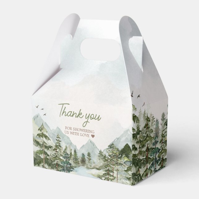 Let the Adventure Begin Woodland Baby Shower Favour Box (Front Side)