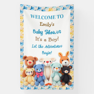 Let the Adventures Begin   Boy's Baby Shower Banner