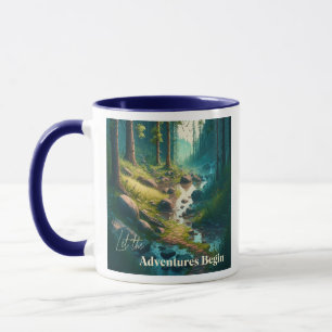 Let the Adventures Begin Camping Themed Mug