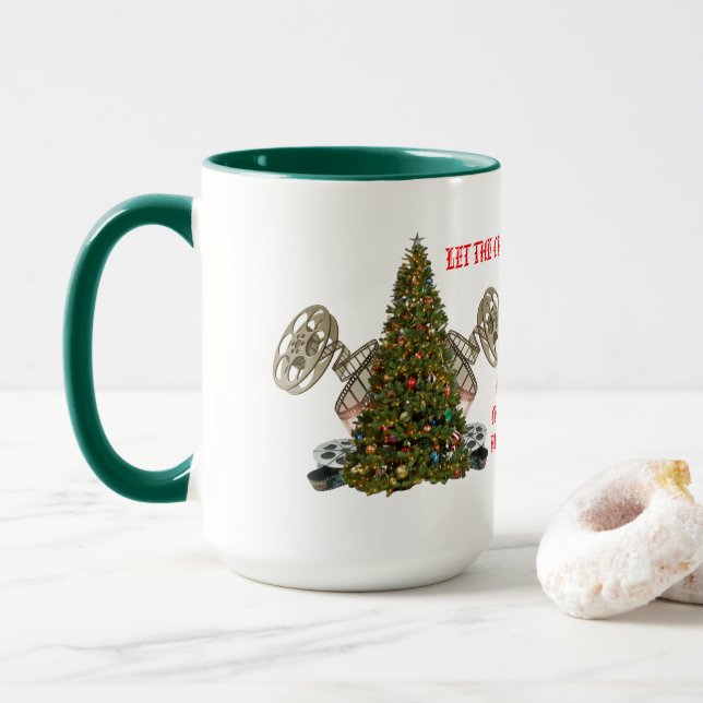 Let The Christmas Reels Roll Mug (With Donut)