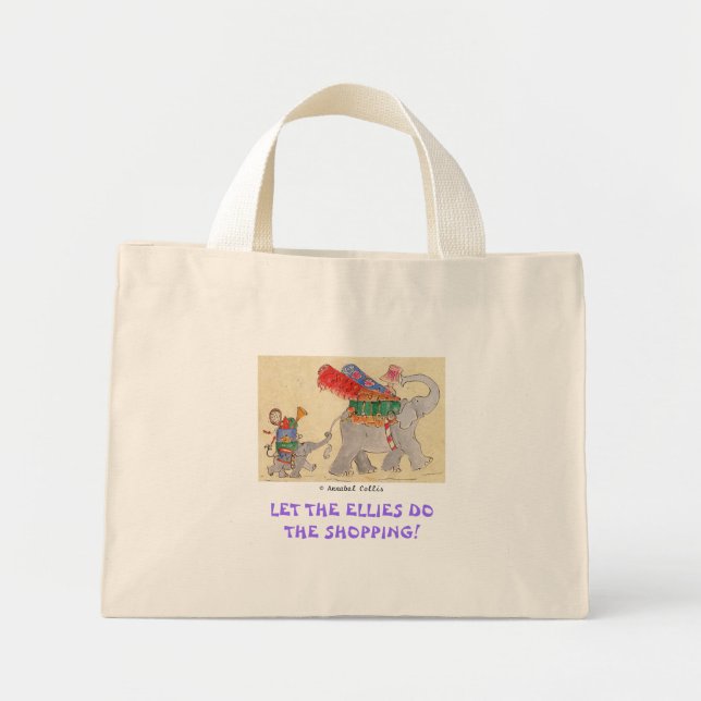 Let the Ellies do the Shopping Mini Tote Bag (Front)
