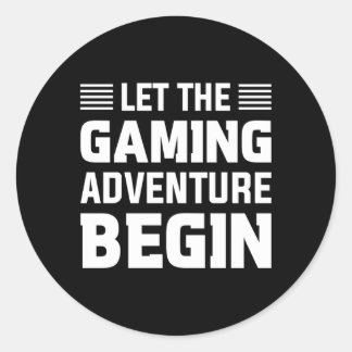 Let The Gaming Adventure Begin Console Gaming Vide Classic Round Sticker