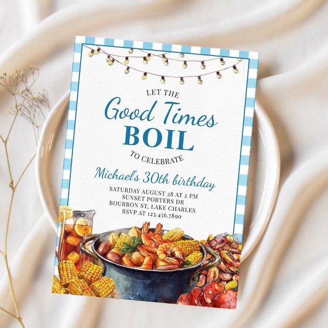 Let The Good Times Boil Seafood Birthday Invitation (Creator Uploaded)