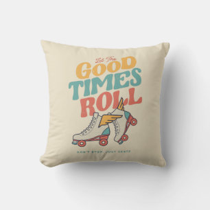 LET THE GOOD TIMES ROLL 80s RETRO ROLLER SKATE Cushion