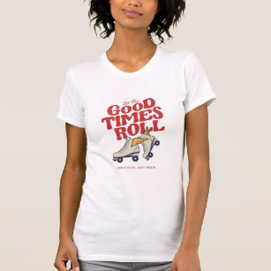 LET THE GOOD TIMES ROLL 80s RETRO ROLLER SKATE  T-Shirt