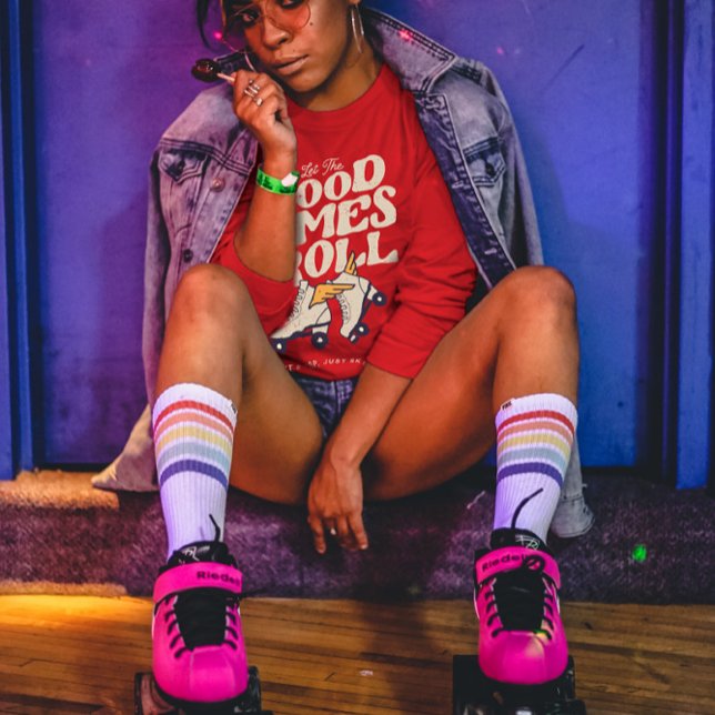 LET THE GOOD TIMES ROLL 80s RETRO ROLLER SKATE T-Shirt (Creator Uploaded)