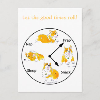 Let the Good Times Roll! Corgi Postcard