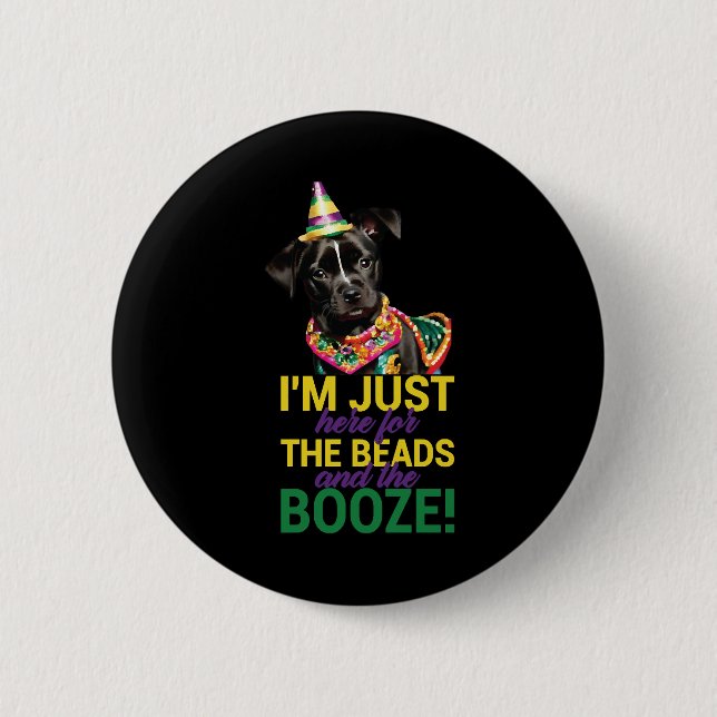 Let The Good Times Roll - Funny Mardi Gras Dogs 6 Cm Round Badge (Front)