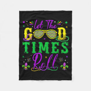Let The Good Times Roll Mardi Gras New Orleans Men Fleece Blanket
