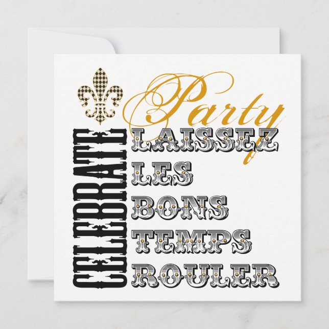 Let the Good Times Roll Party Invitation (Front)