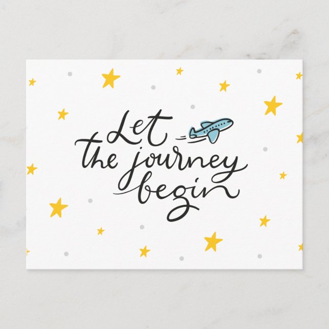 Let The Journey Begin - Motivational Postcard (Front)