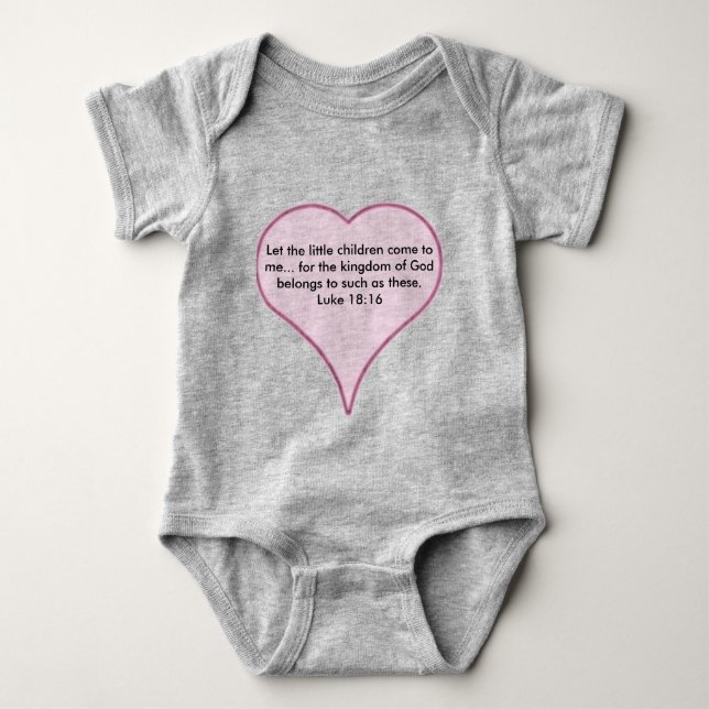 Let the little children come to me-heart baby bodysuit (Front)