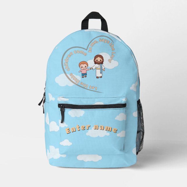 Let the little children come to me  printed backpack (Front)
