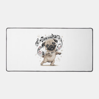 Let the Music Soothe Your Soul Dancing Pug for Desk Mat