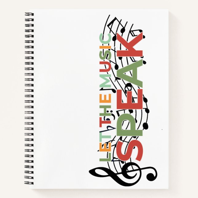 Let The Music Speak, Musical Notes Notebook (Front)