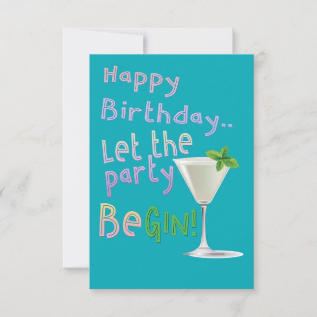 let the party be gin! card (Front)
