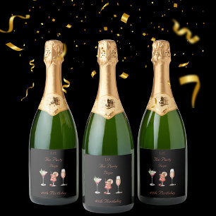 Let The Party Begin Adults 40th Birthday Sparkling Wine Label