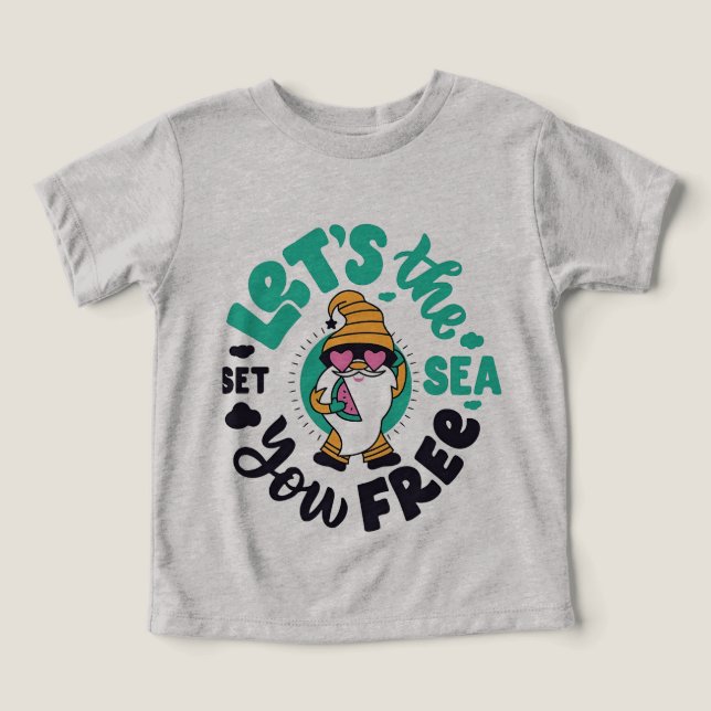 Let the Sea Set You Free Gnome Tee (Design Front)