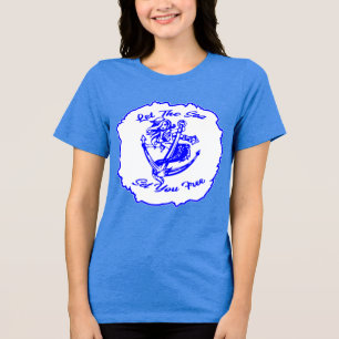 Let The Sea Set You Free Mermaid Anchor © FB @ #US Tri-Blend Shirt