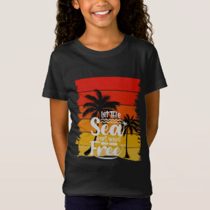 Let The Sea Set You Free   Vintage Retro Sunset T-Shirt