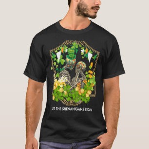 Let The Shenanigans Begin Couple Sugar Skull St Pa T-Shirt