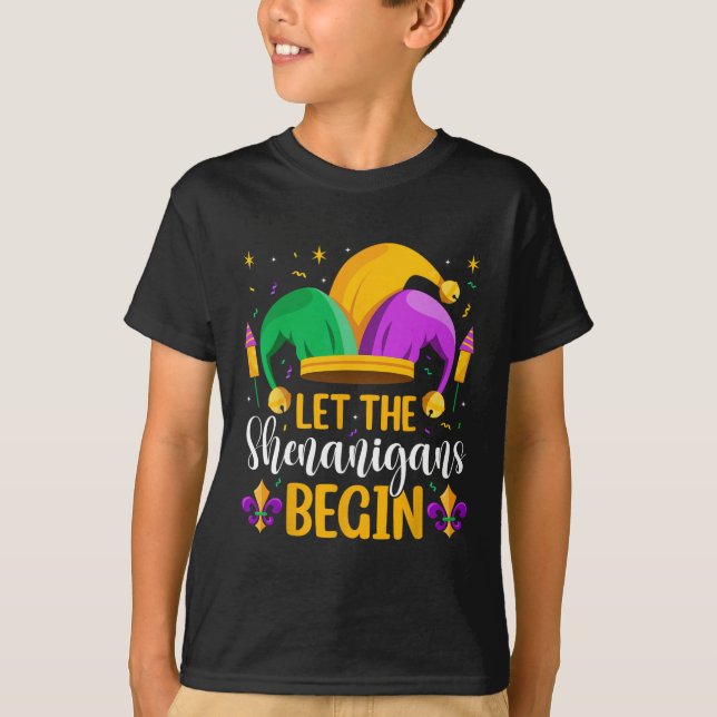 Let The Shenanigans Begin Fat Tuesday New Orleans  T-Shirt (Front)
