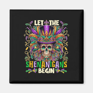 Let The Shenanigans Begin Mardi Gras 2025 Kids Men Magnet