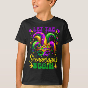 Let The Shenanigans Begin Mardi Gras 2025 Kids Men T-Shirt
