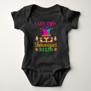 Let The Shenanigans Begin Mardi Gras Festival Baby Bodysuit