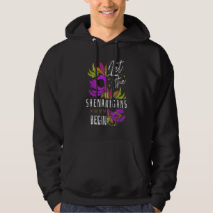 Let The Shenanigans Begin Mardi Gras Gnomes Kids M Hoodie