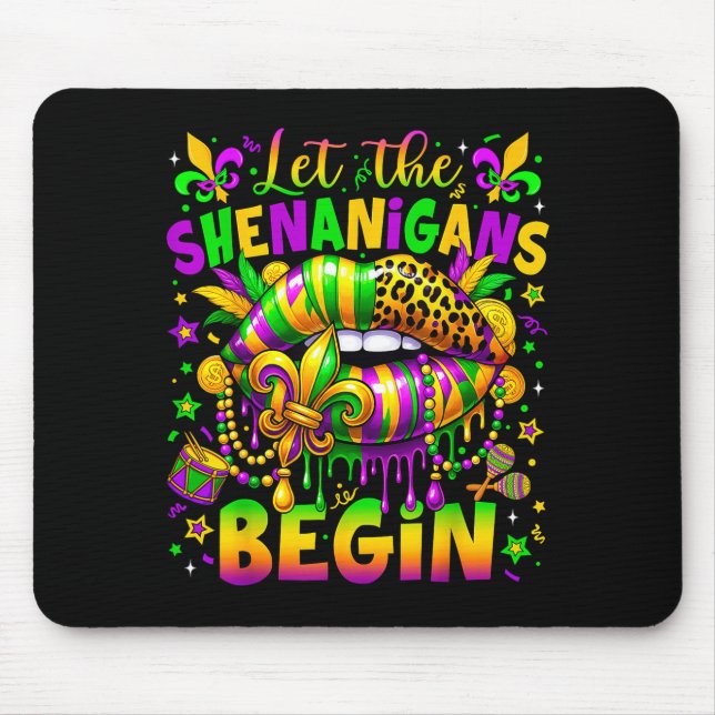 Let The Shenanigans Begin Mardi Gras Lips Women Gi Mouse Pad (Front)