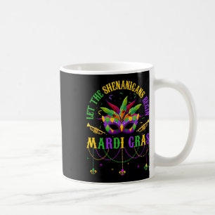 Let The Shenanigans Begin Mardi Gras Mask Kids Men Coffee Mug