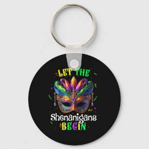 Let The Shenanigans Begin Mardi Gras Mask Kids Men Key Ring