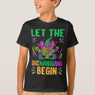 Let The Shenanigans Begin Mardi Gras Mask New Orle T-Shirt