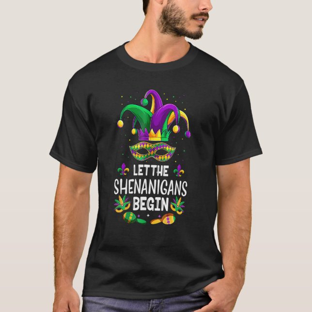 Let The Shenanigans Begin Mardi Gras S, Kids Men W T-Shirt (Front)