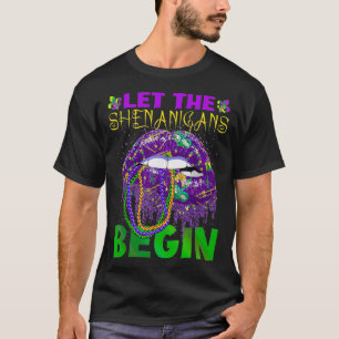 Let The Shenanigans Begin Mardi Gras Sey Lips Kids T-Shirt