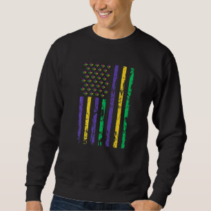 Let The Shenanigans begin Mardi Gras y'all us flag Sweatshirt