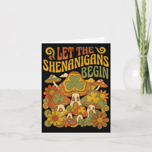 Let the shenanigans begin mushroom retro st card