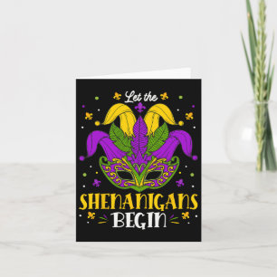 Let The Shenanigans Begin Shirt Mardi Gras Women M Card