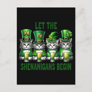 Let the Shenanigans Begin St. Patrick’s - Cat Postcard
