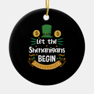 Let The Shenanigans Begin St Patrick's Day Ceramic Tree Decoration