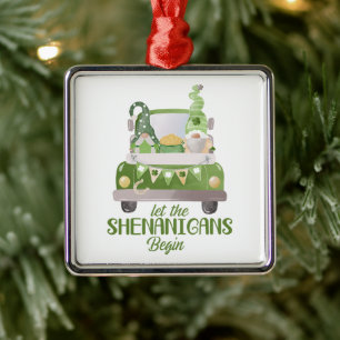 Let The Shenanigans Begin St Patrick's Day Green Metal Tree Decoration
