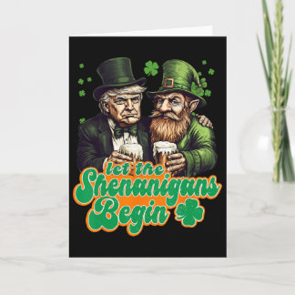 Let The Shenanigans Begin St Patrick's Day Shamroc Card