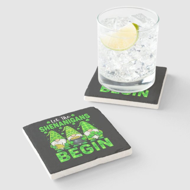 Let The Shenanigans Begin Stone Coaster (Side)