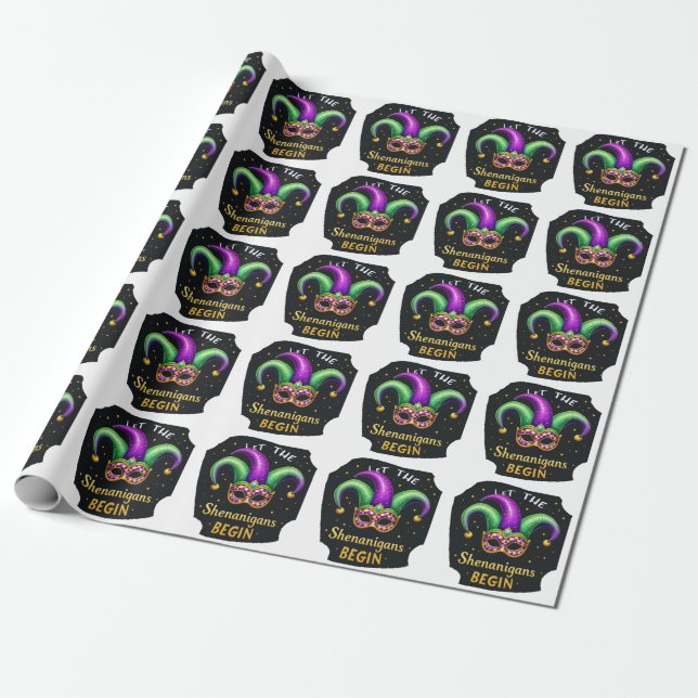 Let the Shenanigans Begin Wrapping Paper (Unrolled)