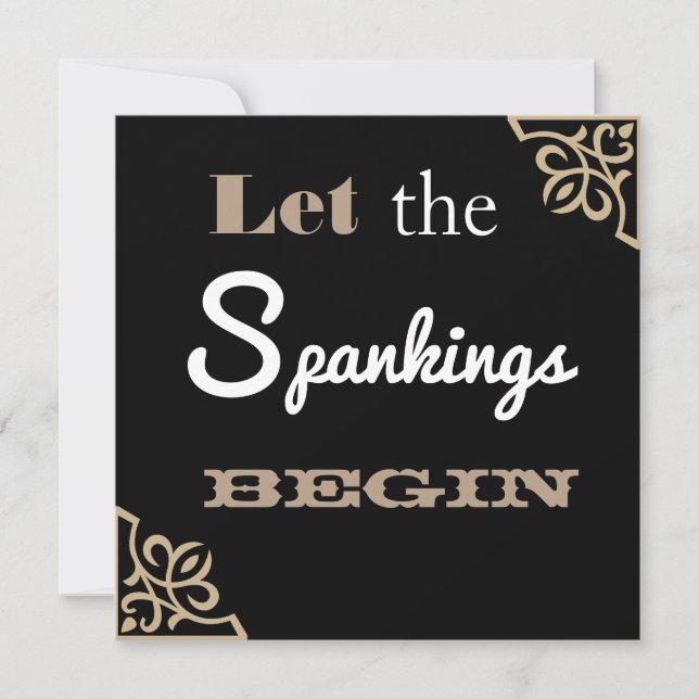 "Let the Spankings Begin" Birthday Party Invitation (Front)